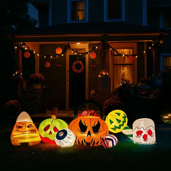 8FT Long Halloween gonflables Pumpkins Eyeball Décorations extérieures