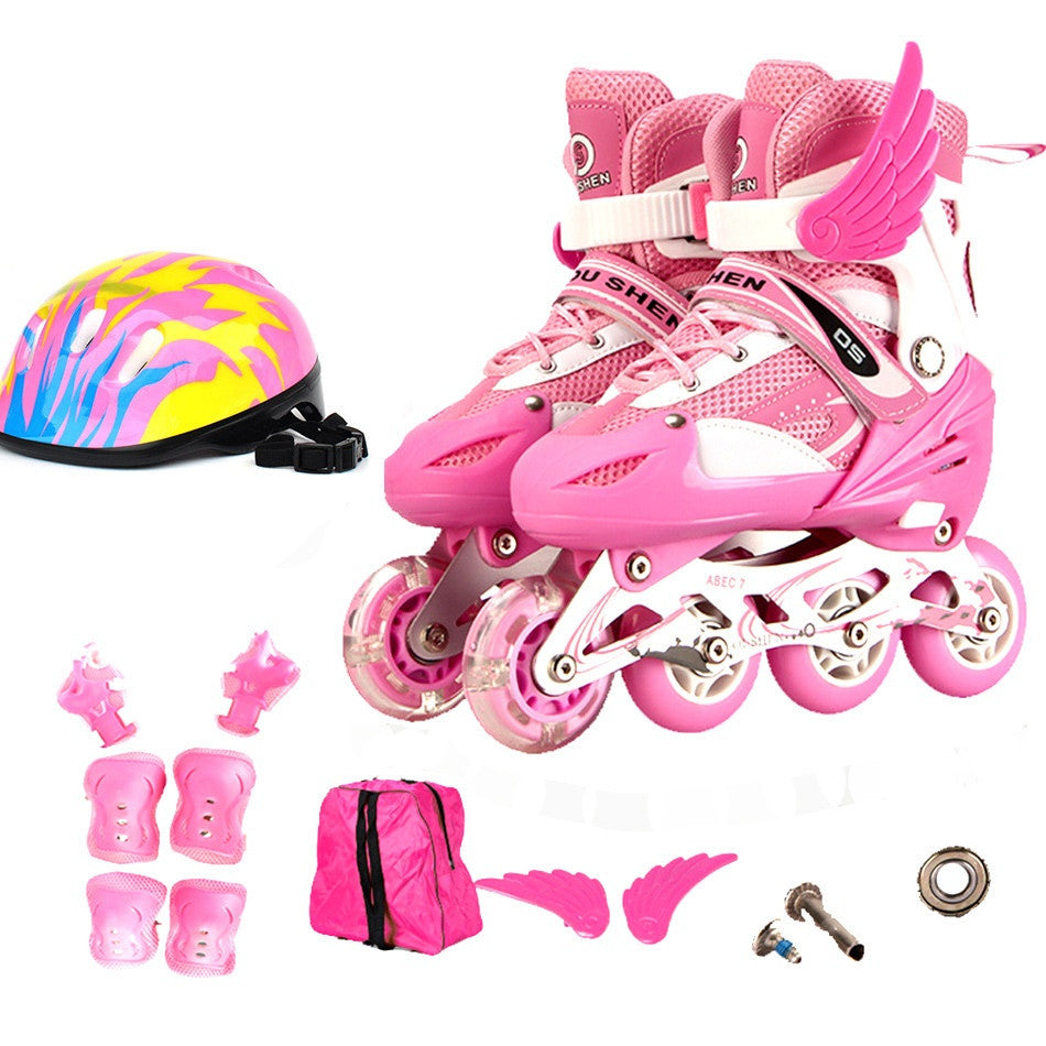 Adjustable Children's Single-Wheel Roller Skates PU