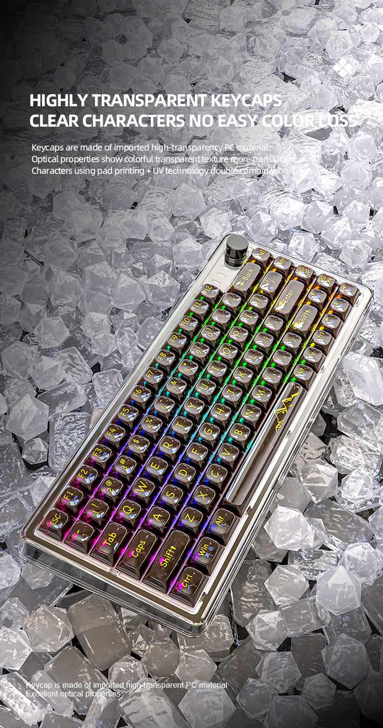 Shark d'attaque K75RGB Bouchon de joint transparent Bluetooth mécanique sans fil