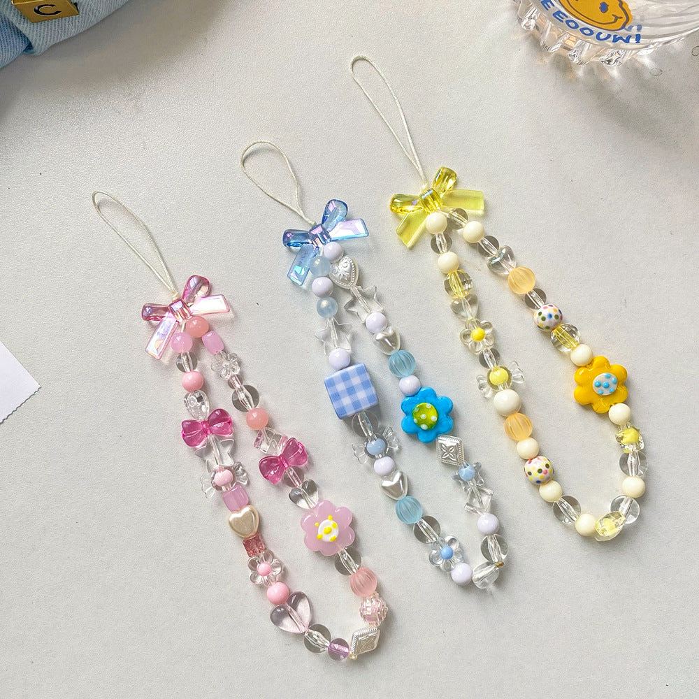 Perled Flower Mobile Phone Lanyard Accessoires de bijoux Corde Lanyard