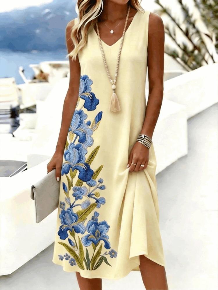 Robe sans manches en forme d'ourlet irrégulier