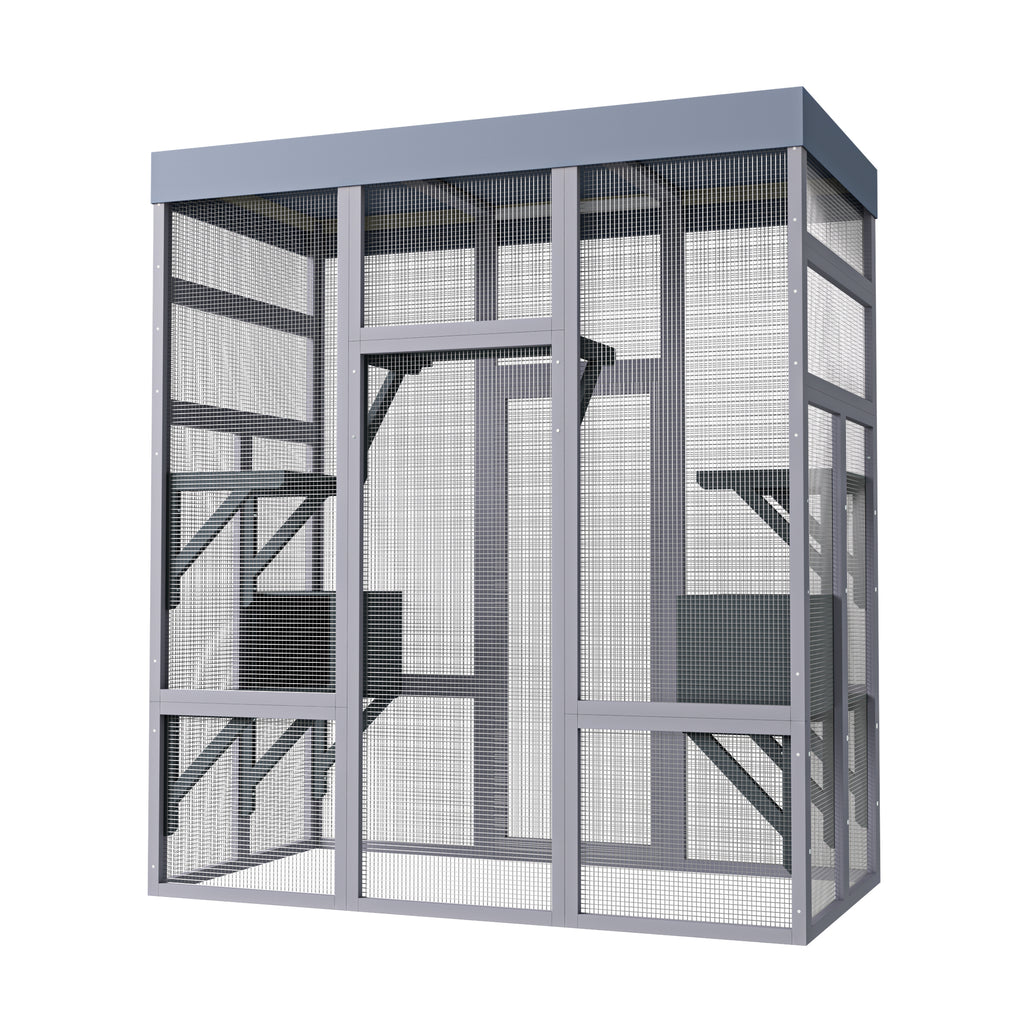 Catio extérieur en bois de 62.6" pour chats