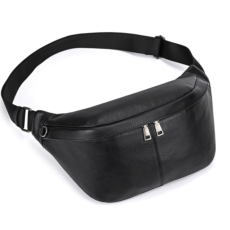 Épaule véritable en cuirCrossbody Bag Hommes grande capacité poitrine sac