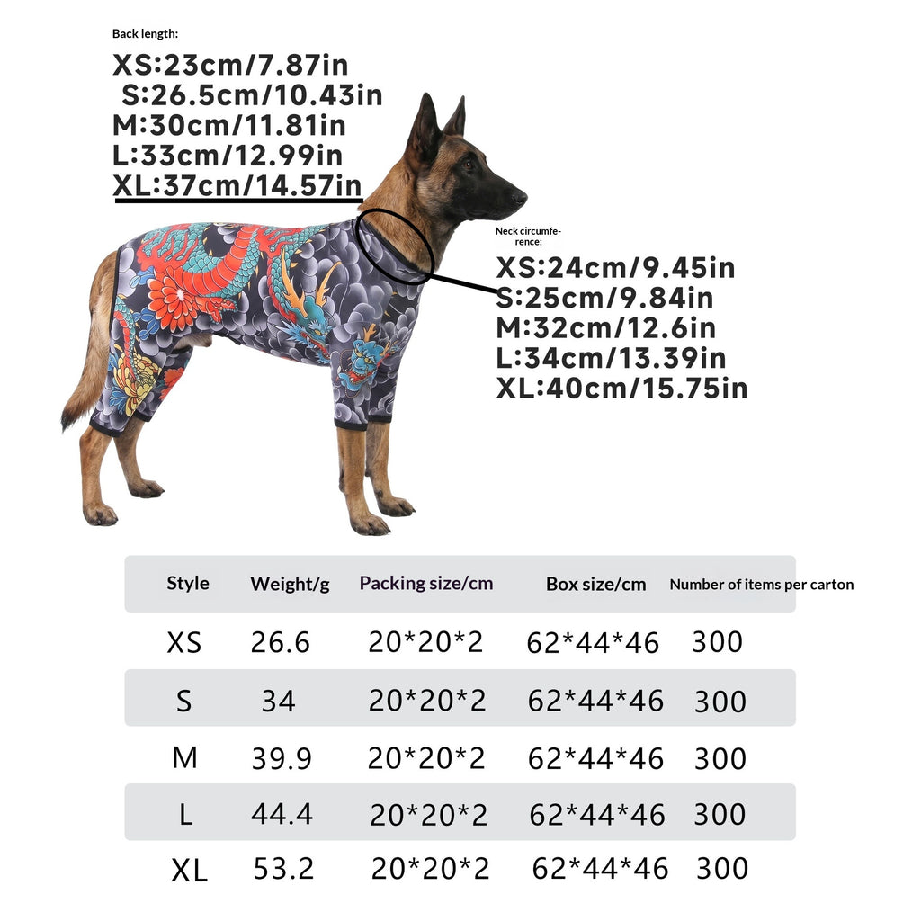Vêtements de chien de tatouage à quatre pattes