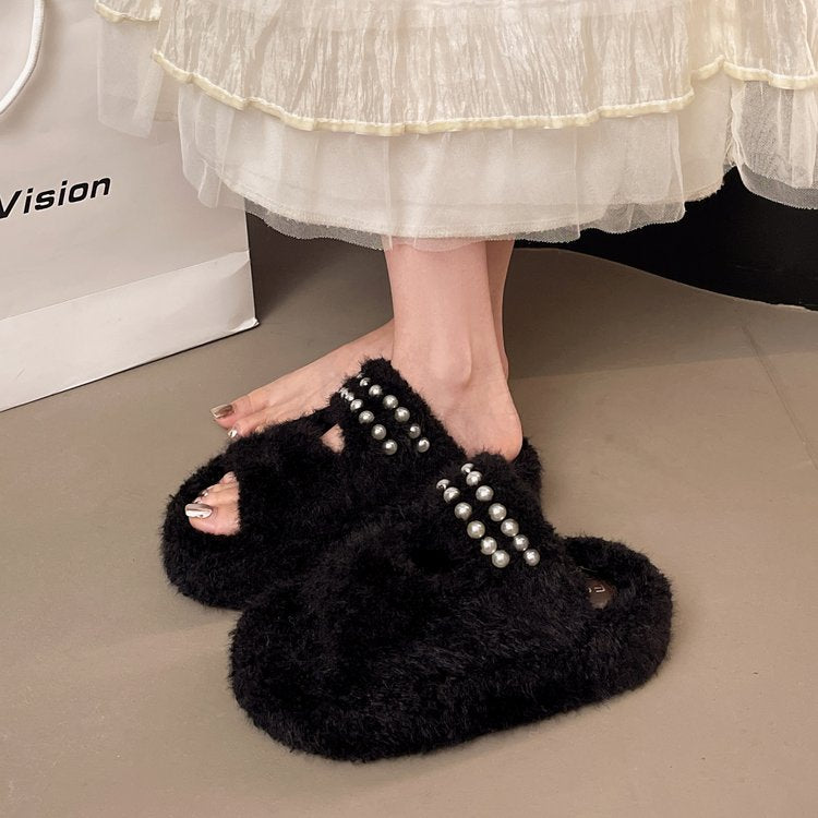 Pantoufles à chaussons à pli unique pour femmes