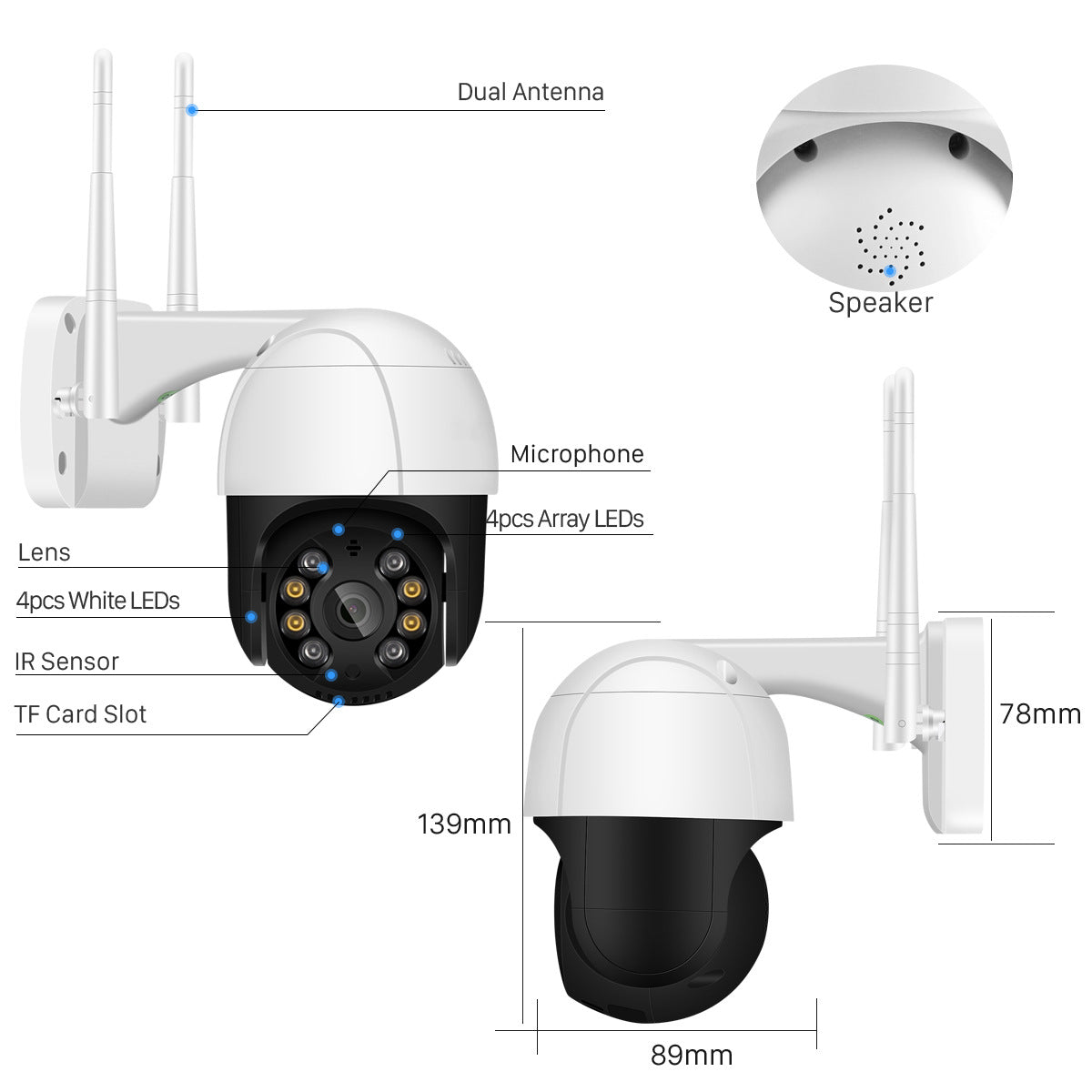 Caméra de surveillance WiFi sans fil