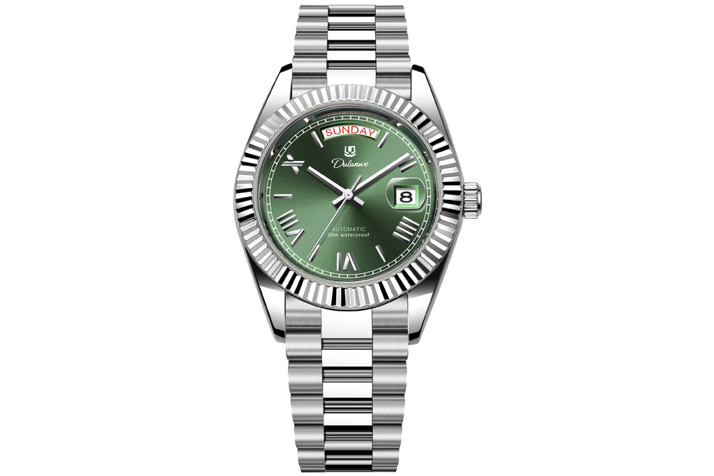 Montre mécanique homme automatique double-calendrier