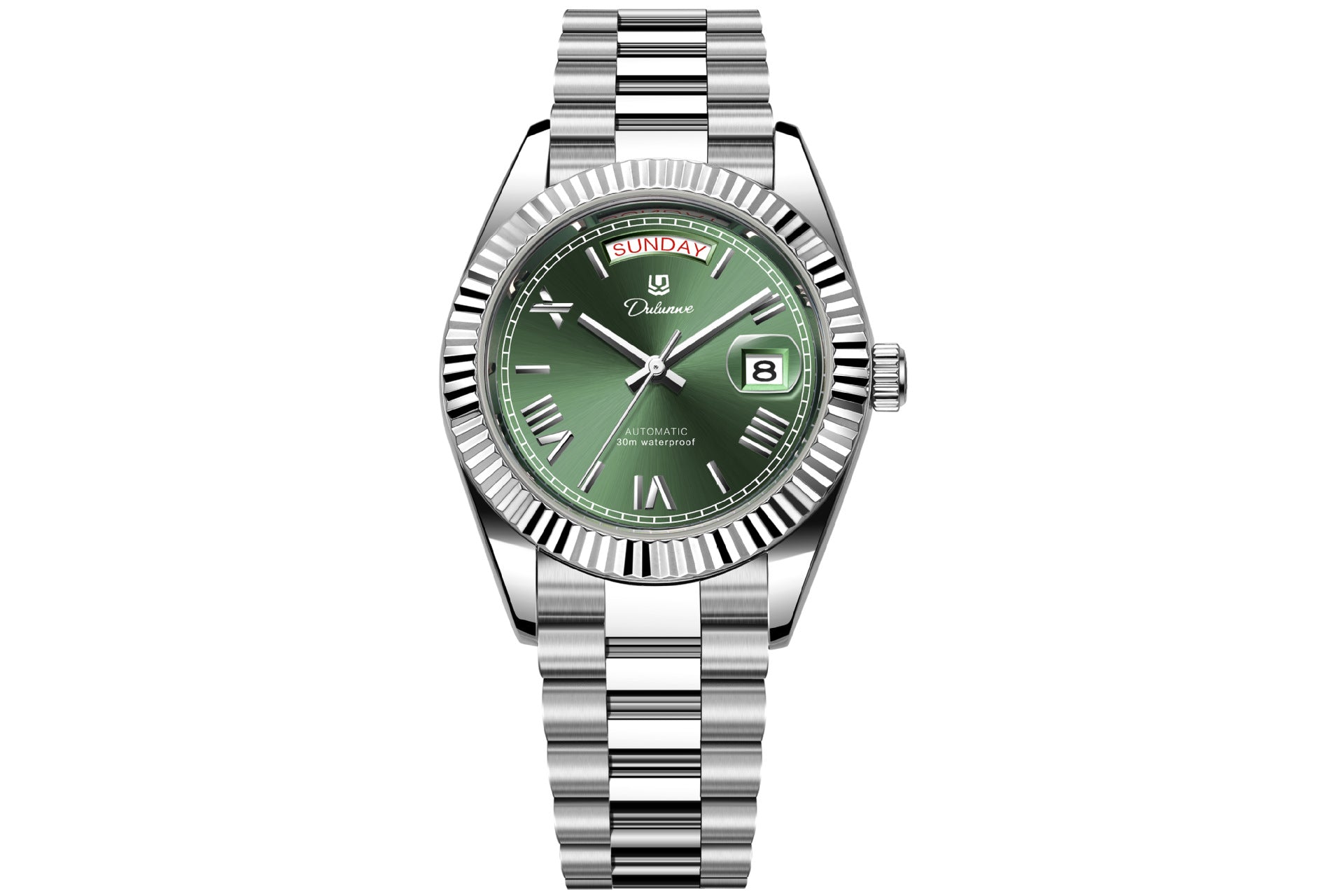 Montre mécanique homme automatique double-calendrier