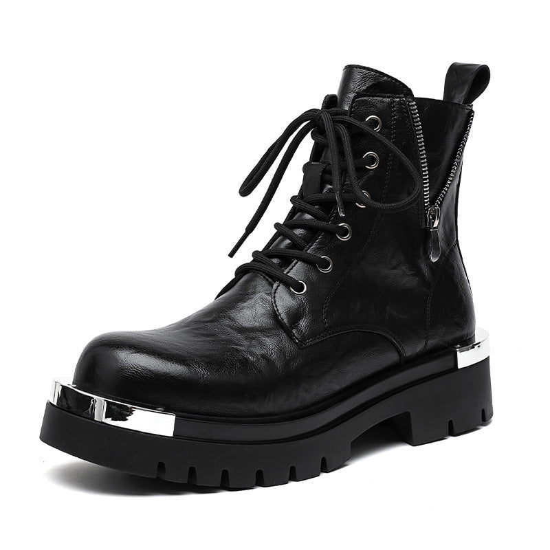 Bottes style britannique Vintage Mode Hommes Side-zip Bottes