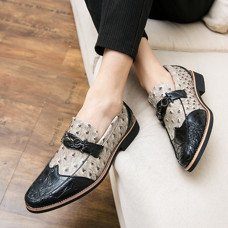 Chaussures en cuir casual homme avec un motif