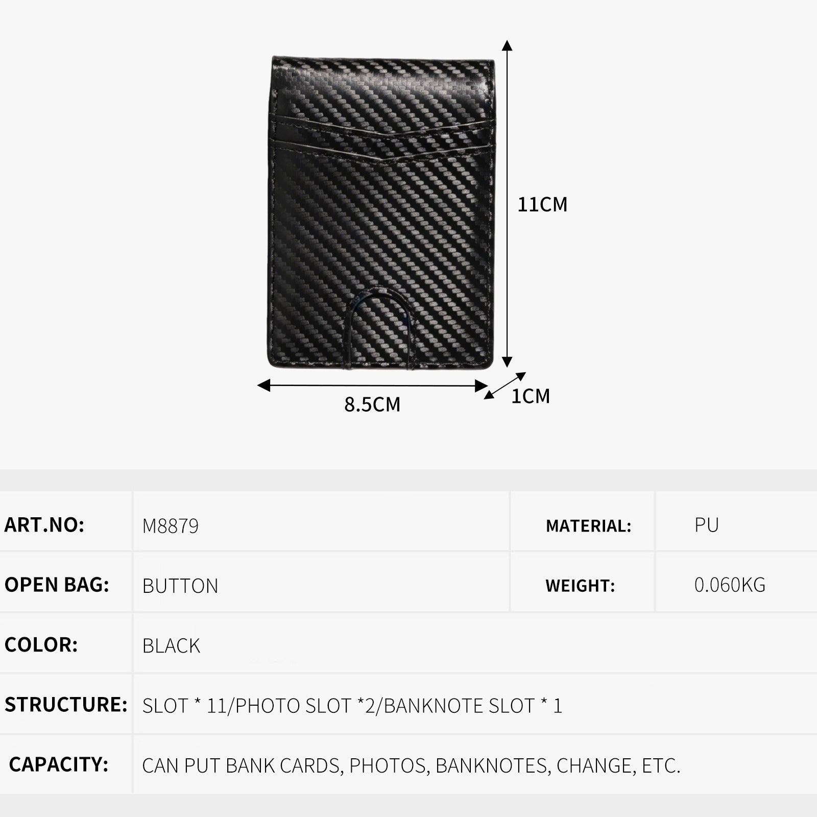 Portefeuille Homme Business-Casual Carbon-Fibre