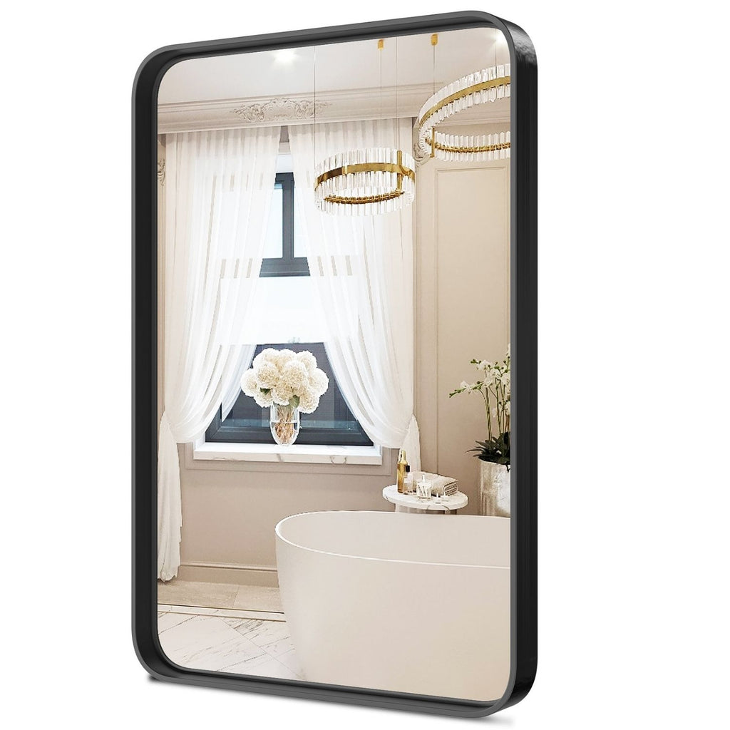 Miroir mural avec cadre en métal rectangulaire