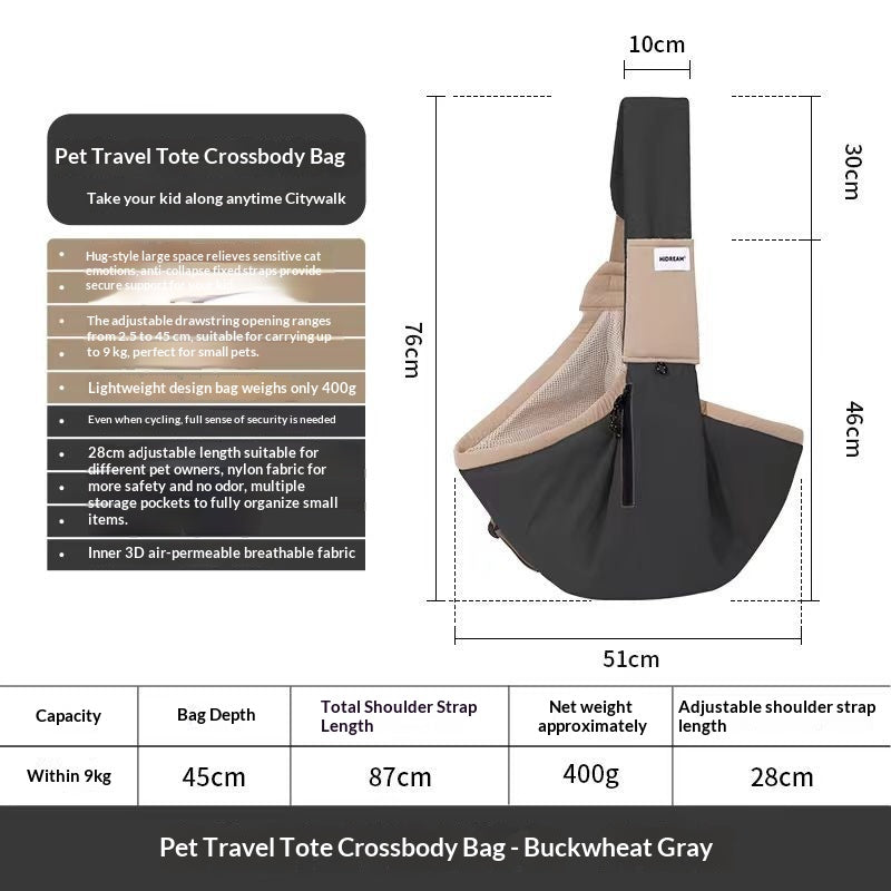 Pet Outing Tote Crossbody Carrier Sac à épaule portable Petit chien voyage