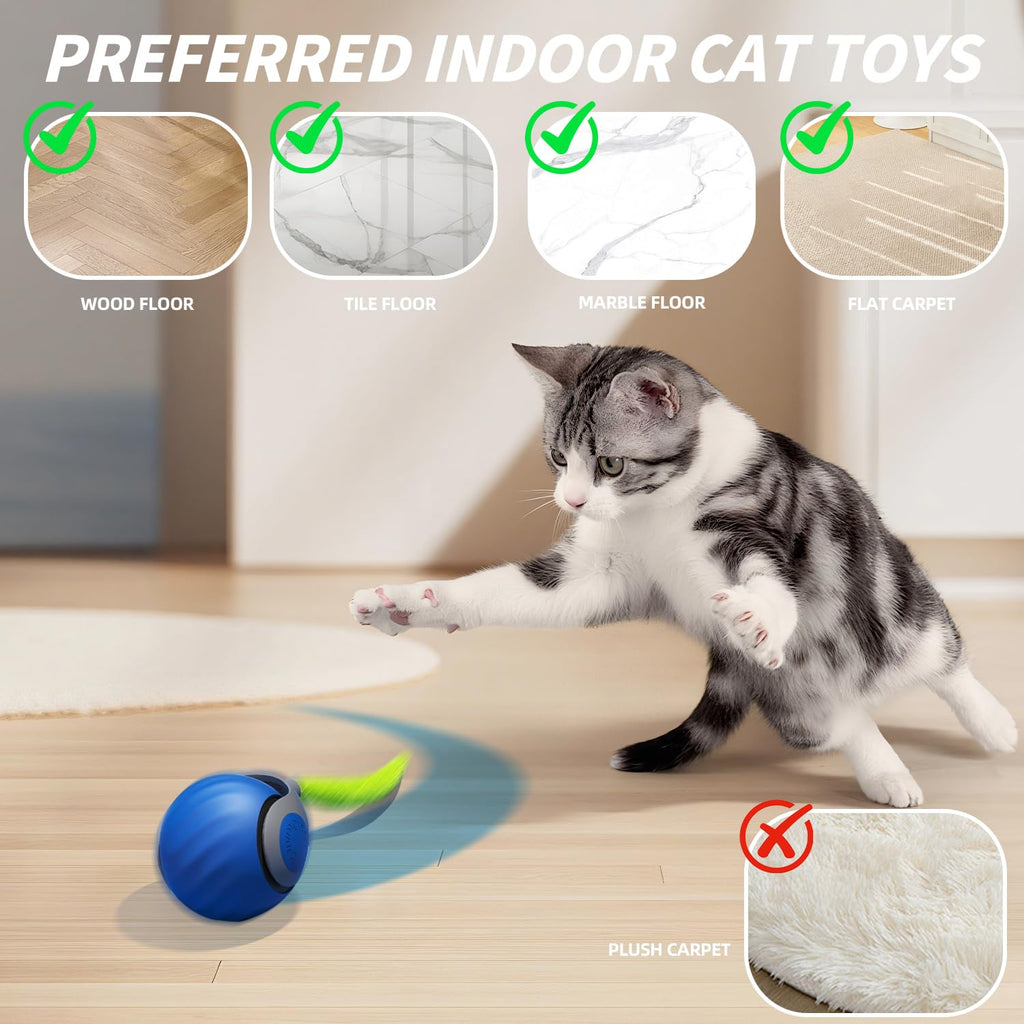 Balle à jouets interactifs pour chats - Jouets automatiques interactifs pour chats d'intérieur