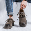 Youngful Round-toe Hommes style britannique Pigskin occasionnel Mid-heel Large-toe Work Shoes