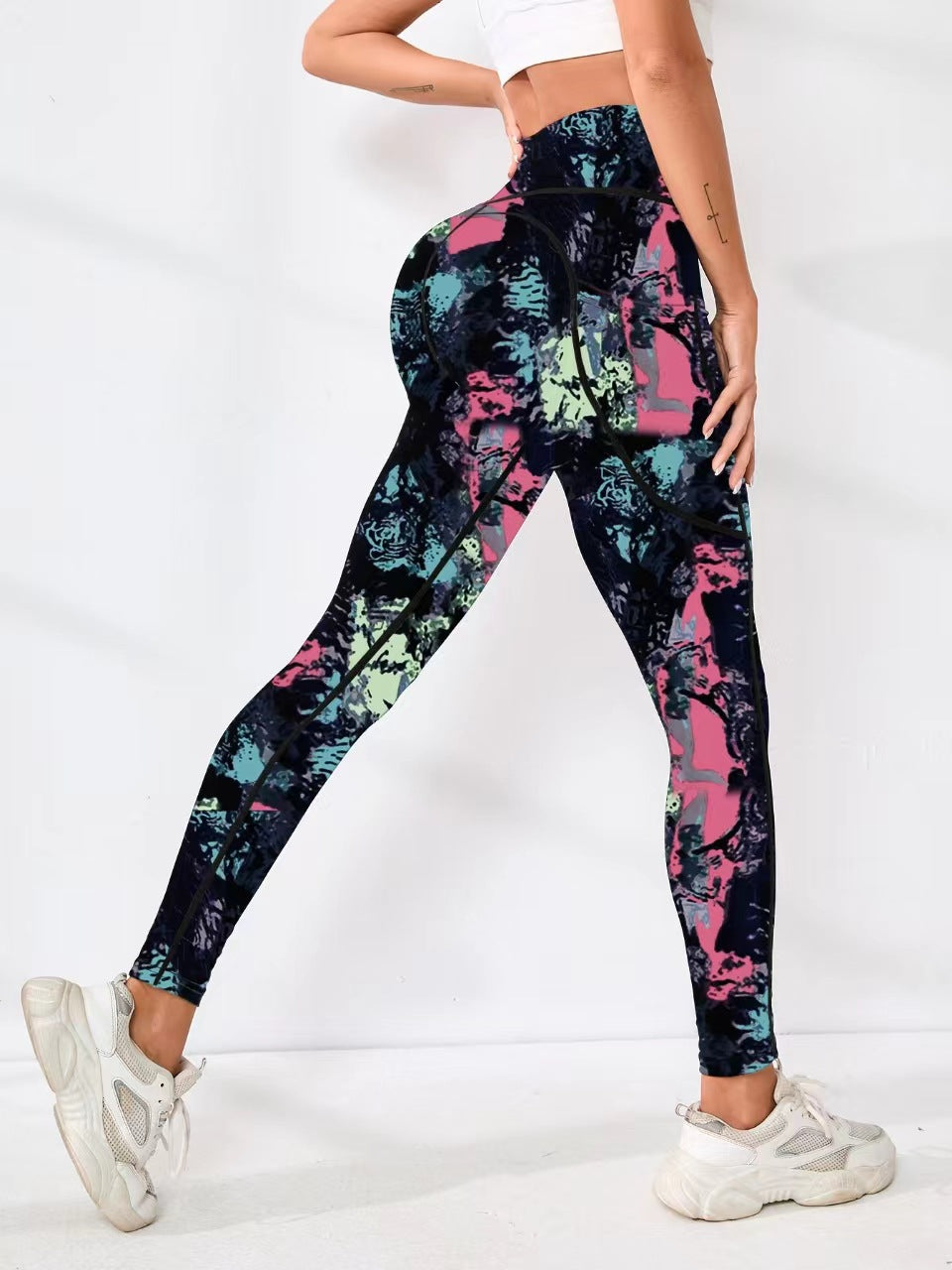 Pantalon de yoga Leggings haute vitesse de vente chaude Fitness Européen et américain impression numérique B