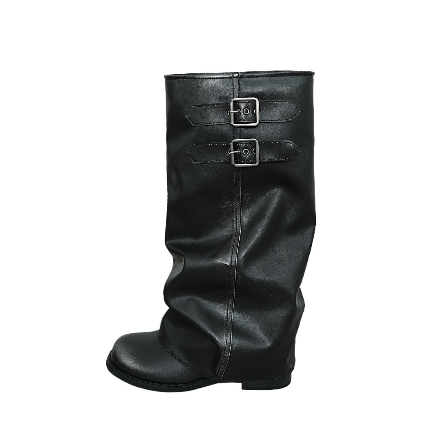 Femmes Retro-style Bottes au-dessous de la cheville avec ceinture détaillée sur l'arbre
