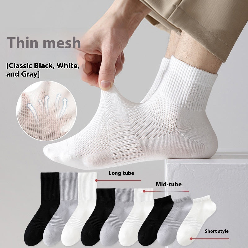 Chaussettes blanches respirantes et minces d'été pour hommes