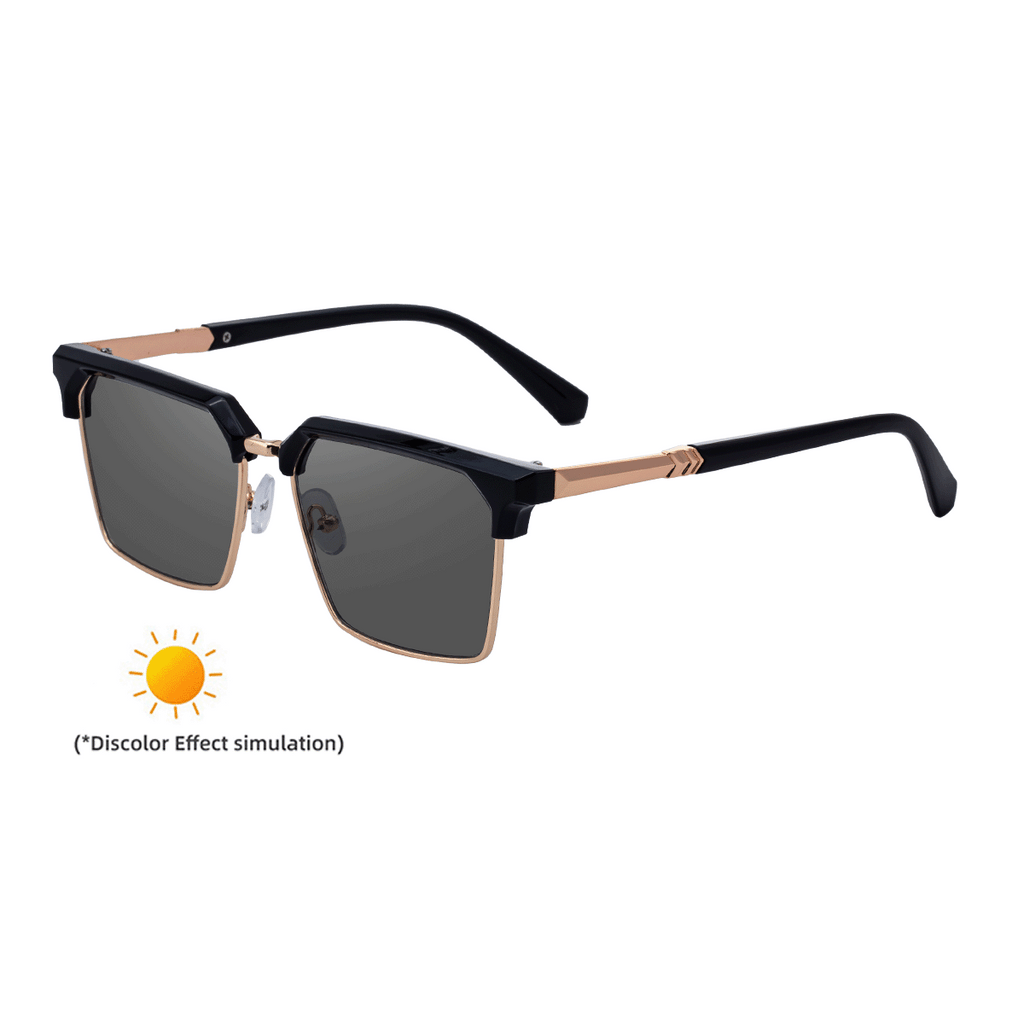Lunettes de soleil européennes et américaines pour sourcils de mode à demi-forme en couleur changeante pour hommes