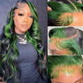 Green Ombre Lace Front Big Wave