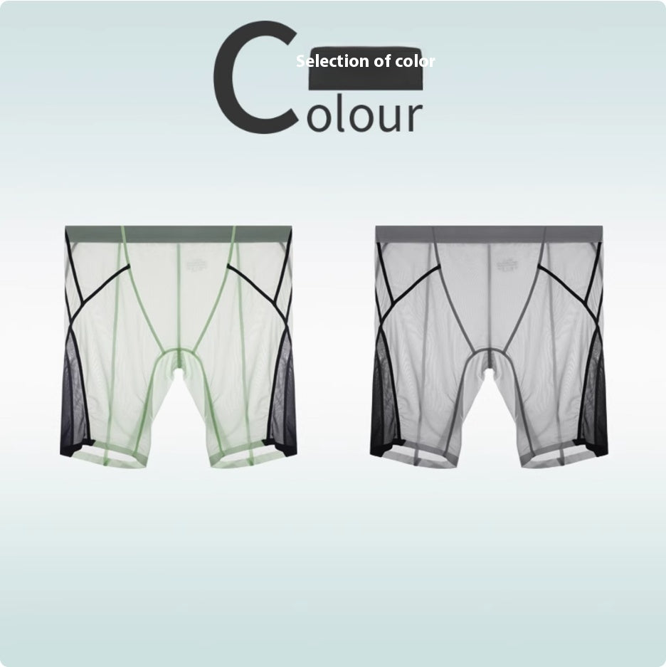 Sous-vêtements de sport en soie glacée Hommes Non-trace Porter Leg Quick Dry Plus Long Porter Crotch