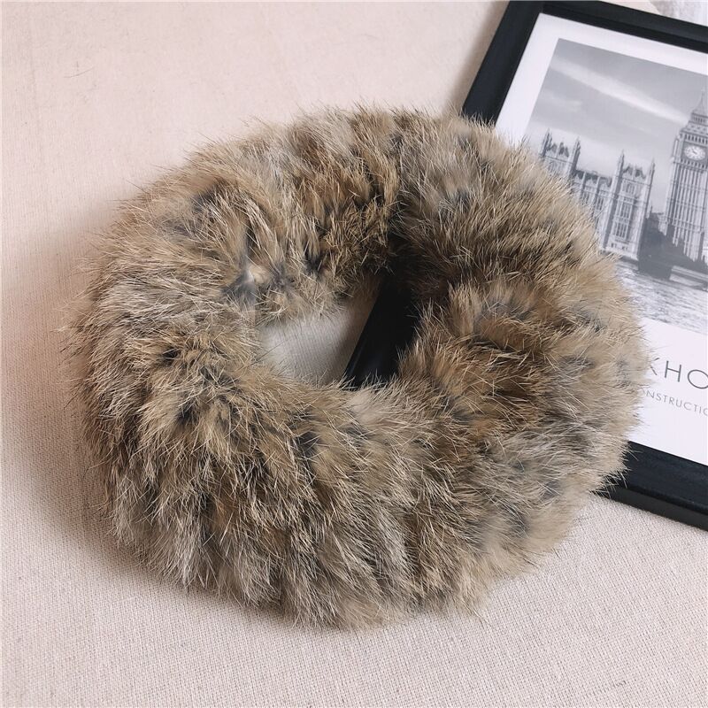 Influenceur Style Lapin Fur Visor pour l'automneHiver chaud Fashionable et large bande de tête en peluche