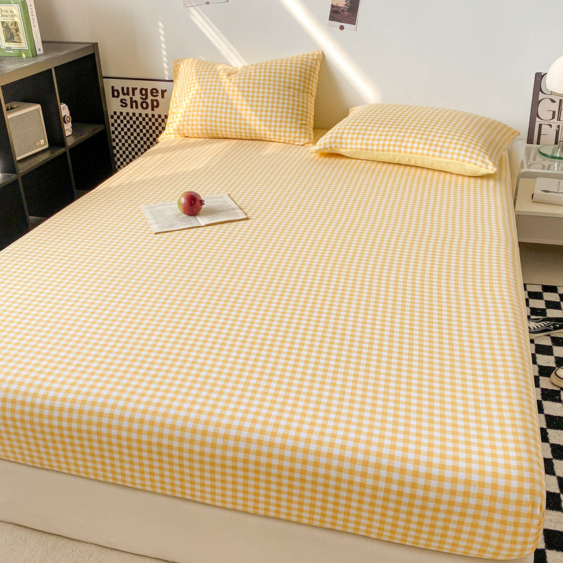 Minimalist Coton Lavé Couleur Solide Produit simple Fitted Sheet