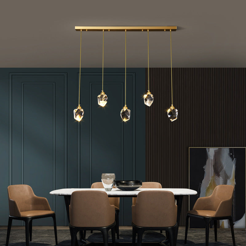Lampe de lit en cristal léger pour la chambre Minimaliste tout-cuivre Salle à manger Chande