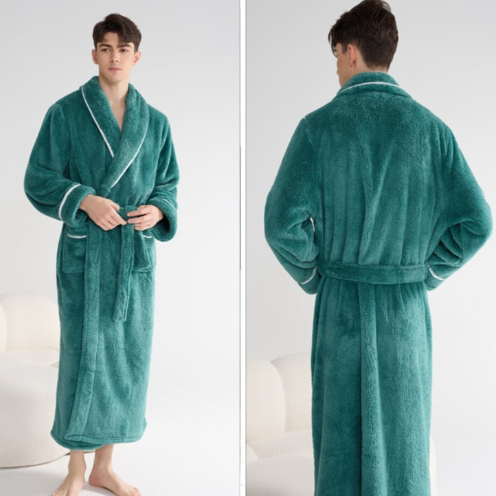 Automne et hiver épais robe de nuit style couple