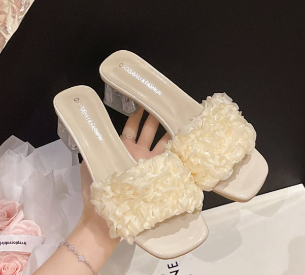 Diapositives pour femmes pourpre en cristal Bud Floral