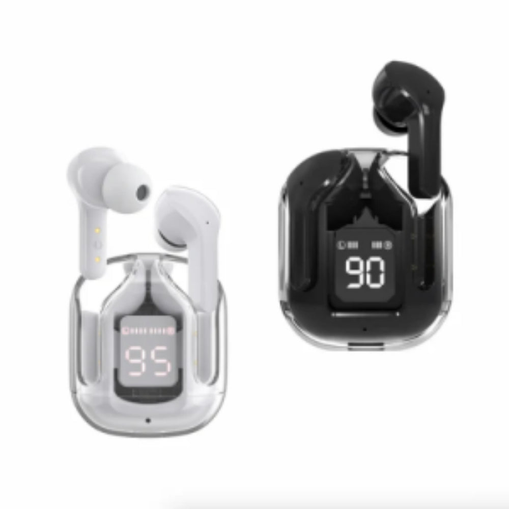 Casque Bluetooth sans fil True sans fil avec boîtier transparent
