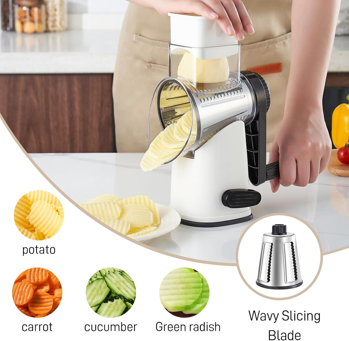 4 En 1 Grand Grater de Fromage