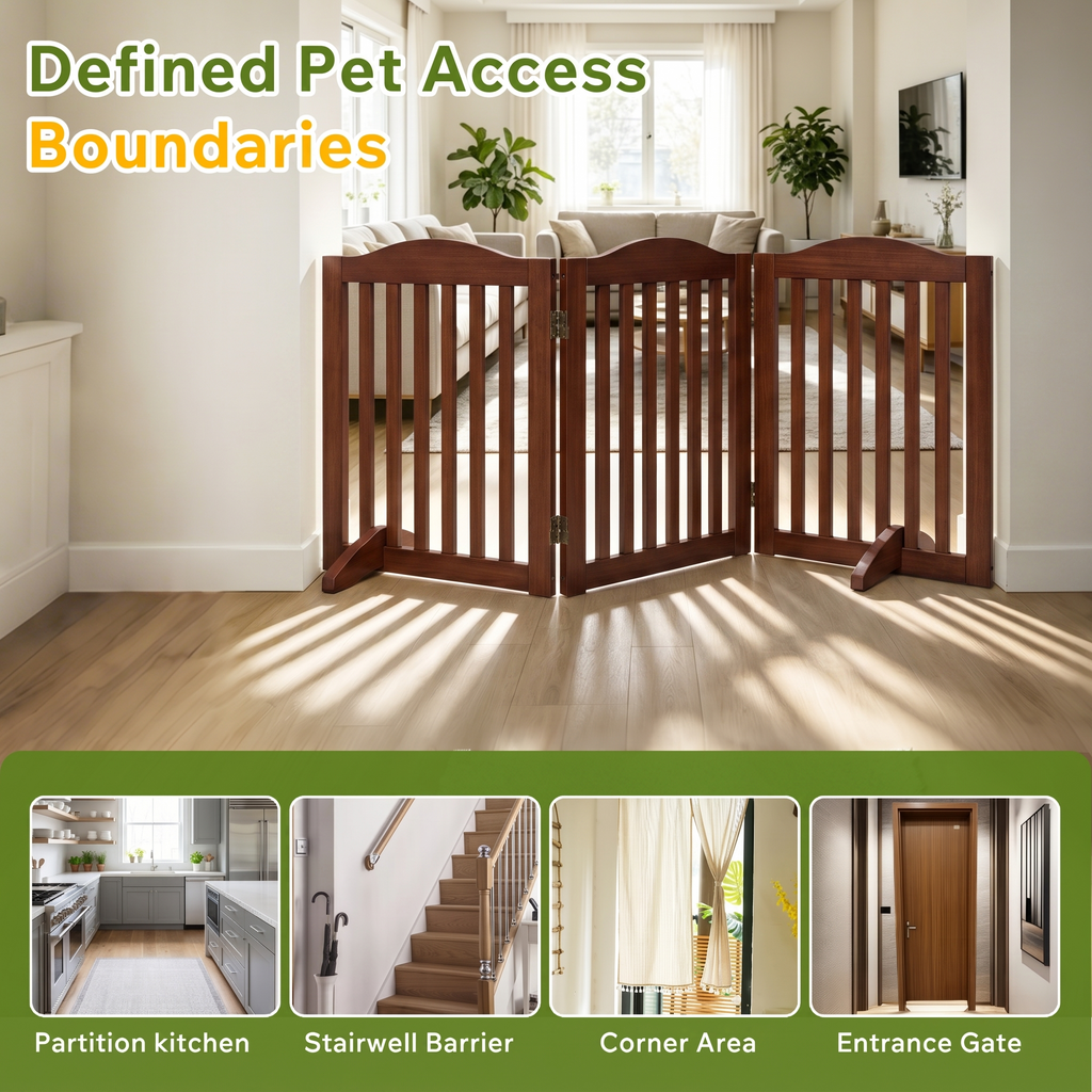 Porte pliable pour chiens en bois