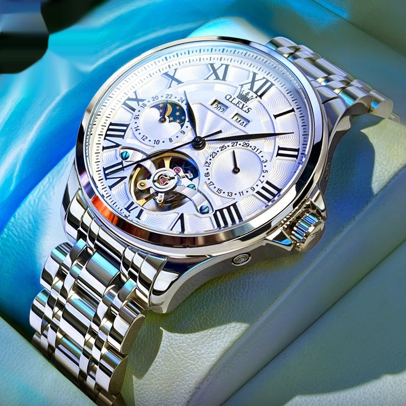 Automatic Mechanical Watch Business Simplicité Double Calendrier Montre Homme