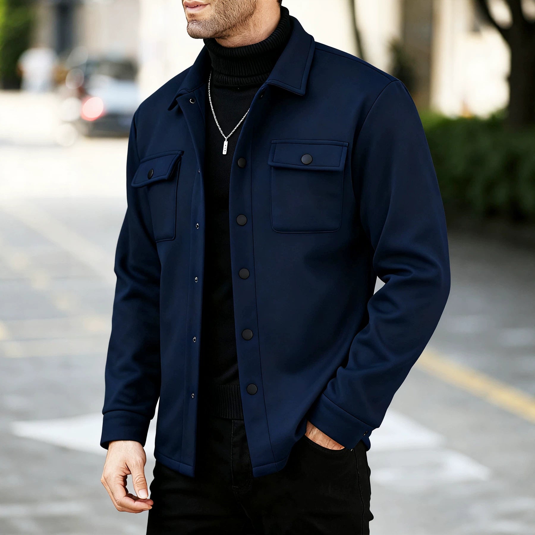 Veste casual homme élégant doublé de polaire Cardigan
