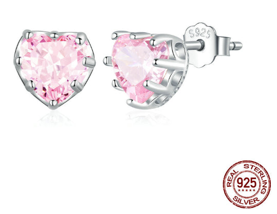 S925 Argent Sterling Décembre Love Boucles d'oreilles en pierre de naissance