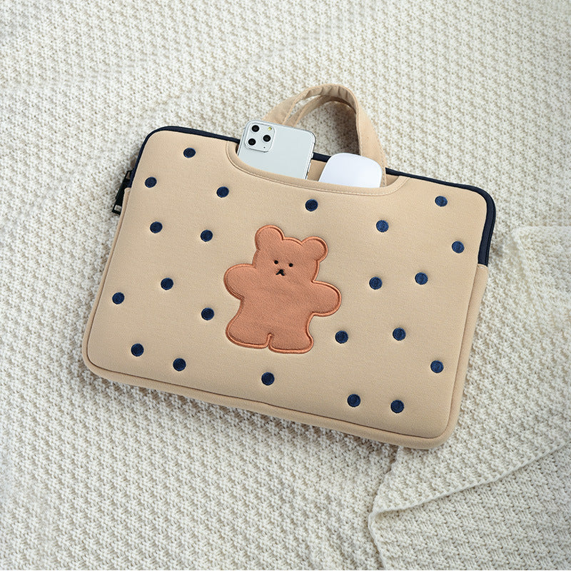 Sac d'ordinateur pour ours Femelle Portable Cute Notebook Ins Liner Bag