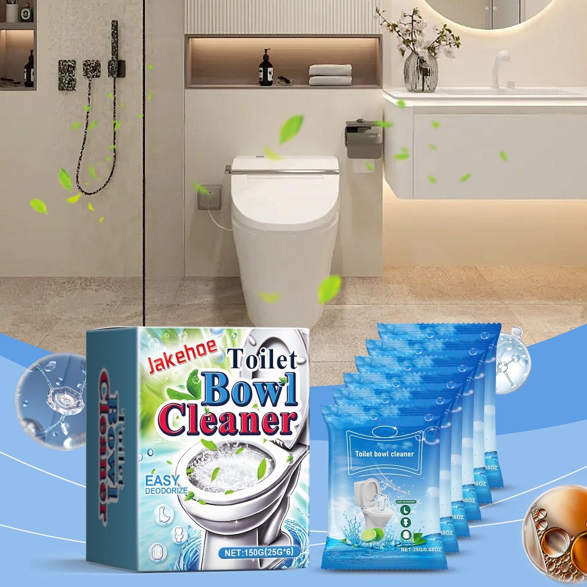 JAKEHOE Poudre de nettoyage de bol de toilette en mousse