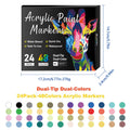 Marqueur acrylique double pointe 168 Couleurs Lavable à l'eau