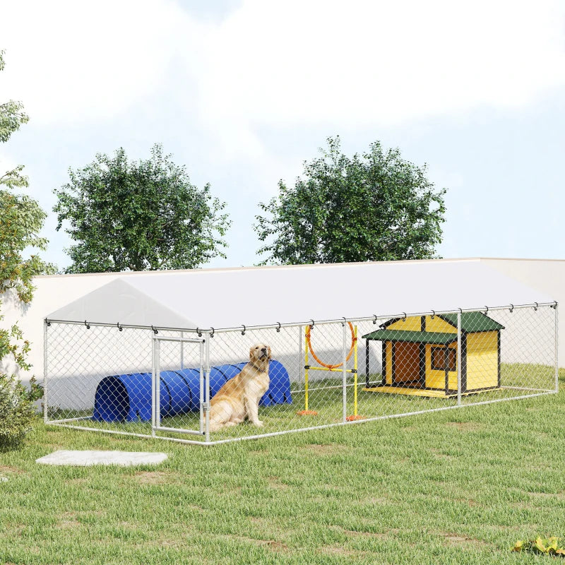 PawHut 20' X 7.5' X 5' chien Kennel extérieur pour grands chiens avec toit imperméable