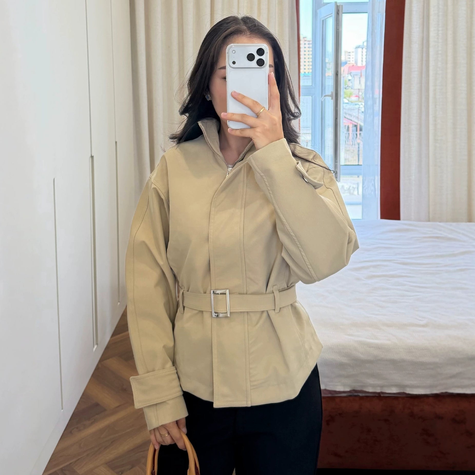 Veste de col en lacet en lacet pour femmes