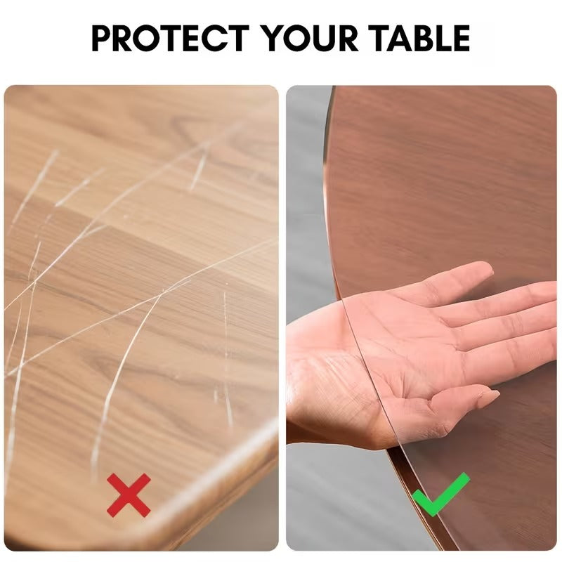 Couverture ronde en PVC 1,5mm Protecteur de table ronde résistant à la chaleur pour Roun