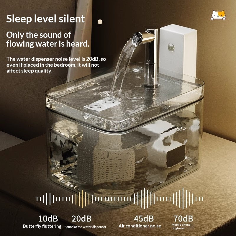 Fontaine d'eau de chat Capteur sans fil Fontaine d'eau intelligente pour animaux