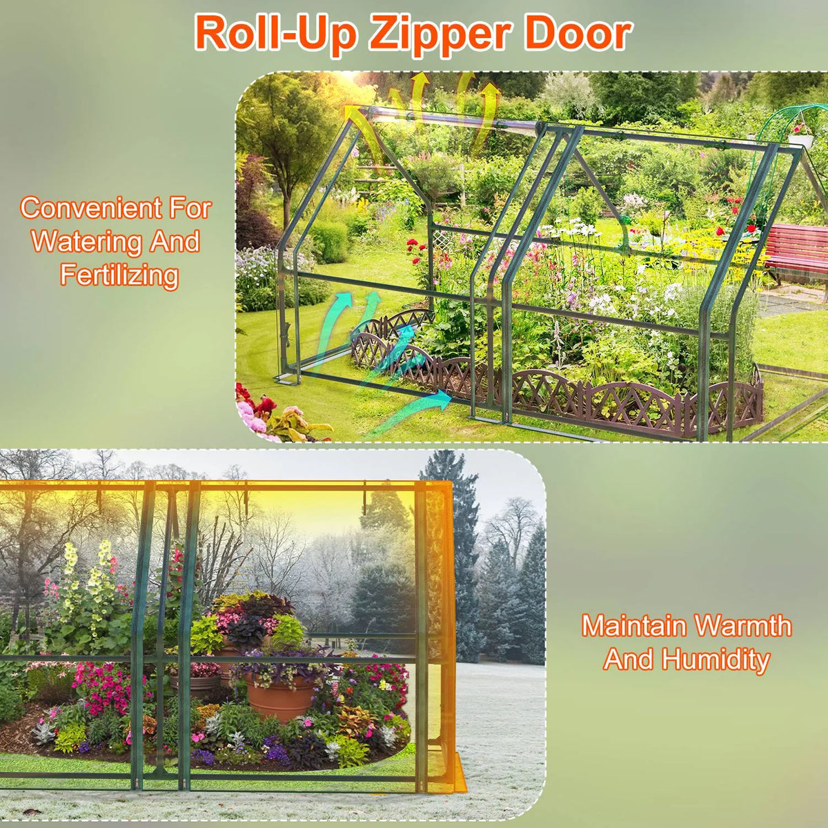Greenhouse portable 71" x 33" x 37" – Maison de jardin extérieur avec fermeture éclair