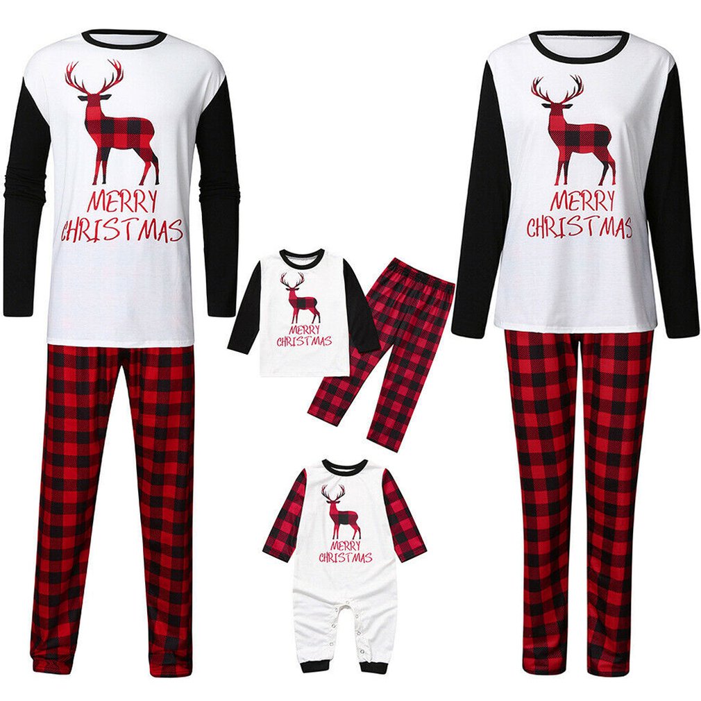 Costume parent-enfant à manches longues de Noël