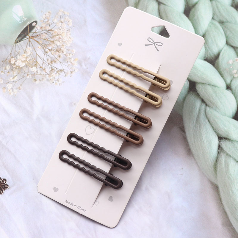 Coffee Color Series Barrettes Girl Side Clip Duckbill Clip Internet Célébrité