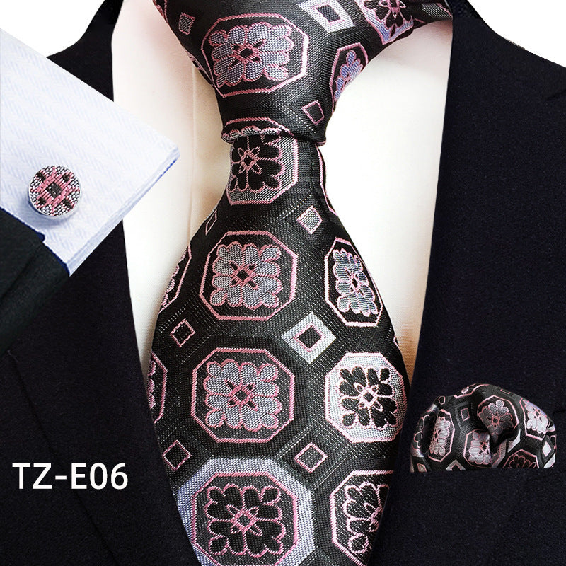 Paisley Tie Square Scarf Pocket Square Cufflinks Ensemble de trois pièces