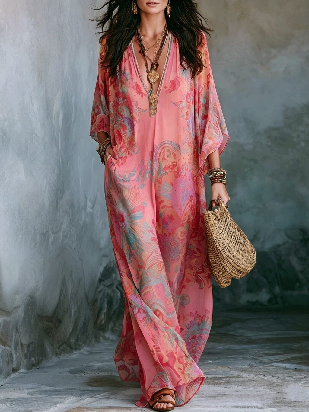 Women's Fresh and Flowy Printed Retro Dress