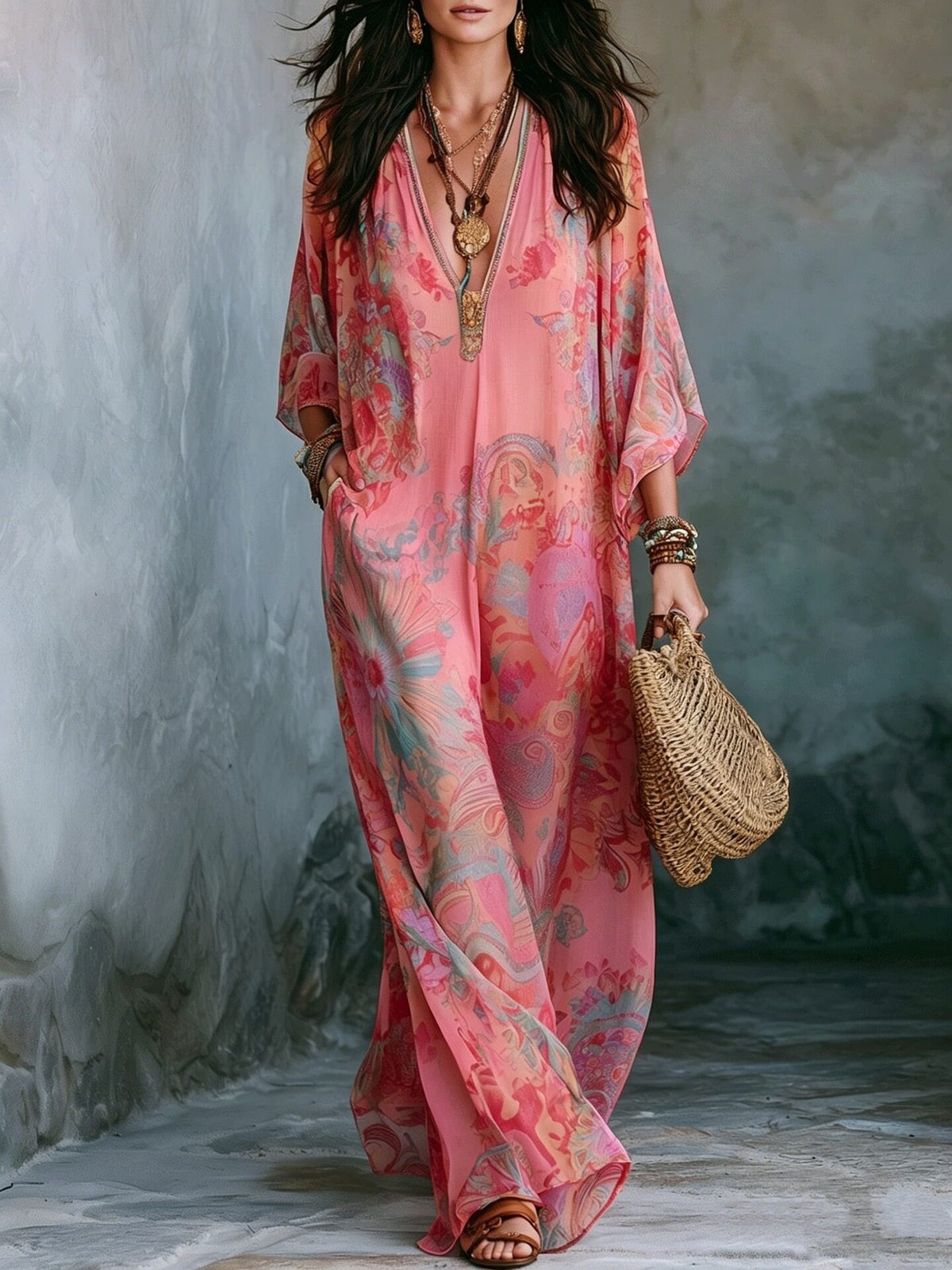 Women's Fresh and Flowy Printed Retro Dress