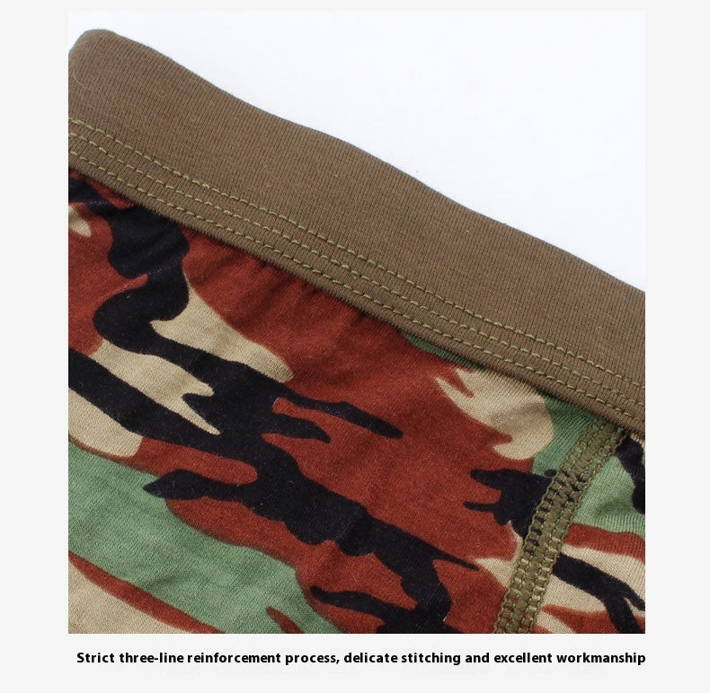 Sous-vêtements pour hommes Camouflage Boxers respirants modaux Boxers imprimés de taille moyenne